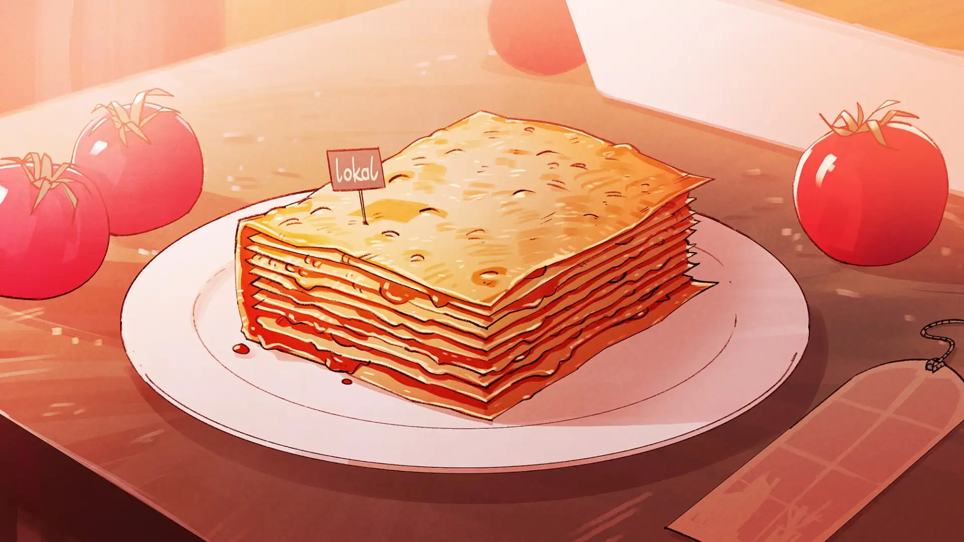 Delicious lasagne that looks not unlike a book